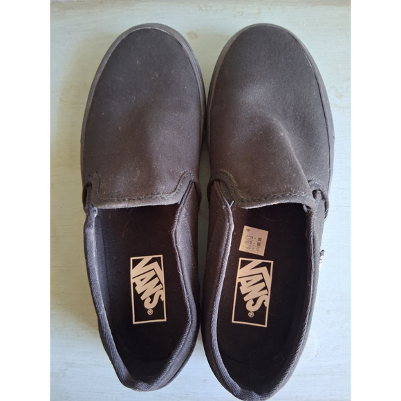 Men's Unisex EUC Vans Slip-On Sneakers Black sz.8 - Picture 7 of 11